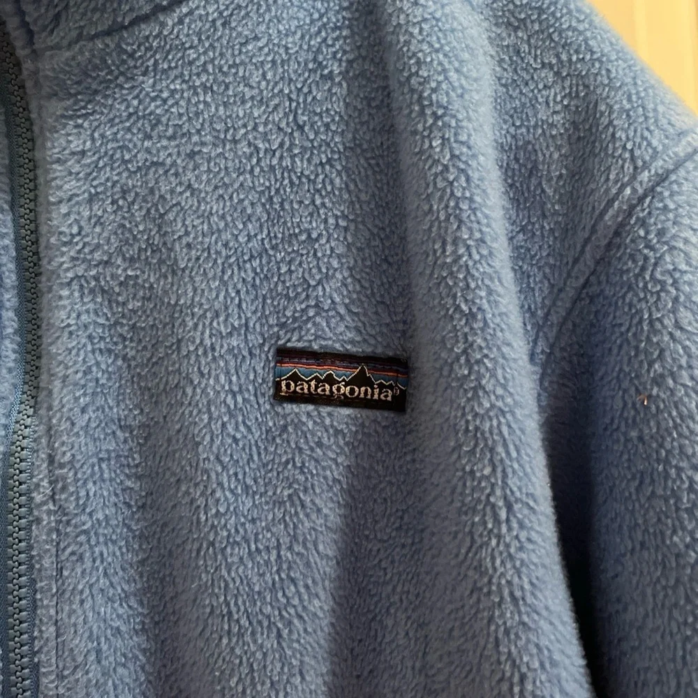 Vintage 90s Patagonia Fleece Jacket Kids Size 12 Blue Made in USA